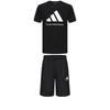 Taekwondo Round Neck Pullover Breathable Short Sleeve T-Shirt Simple Fashion Drawstring Shorts Casual Sports Suit ADICLTS24TK-BW+S21ATMSH3T-BW
