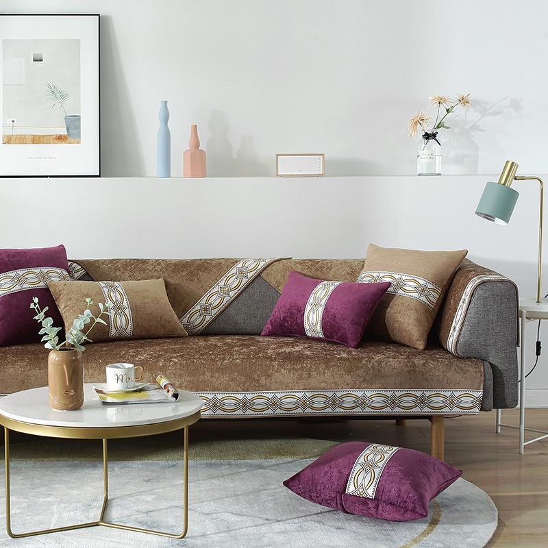 Four Seasons Universal High-grade Solid Wood Chinese Sofa Cushion Nordic Non Slip Wear Resistant Back Towel Couch Cover Cloth