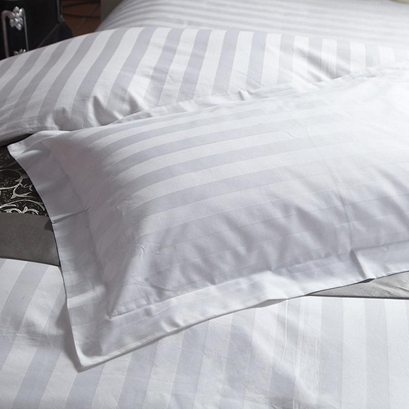 New 1 PC Cotton Diameter 45 * 75 Pillowcase Hotel Cotton Bedding Thicke Satin Strip of Pure White
