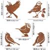 5x Rostige Vögel Dekorationen Metallvogel Silhouette für Hof Tore Außen