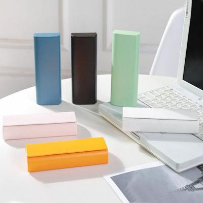 Retro Solid Color Glasses Box Fold-able Pressure-Resistant Eyeglass Cases Sunglasses Bag Men Women