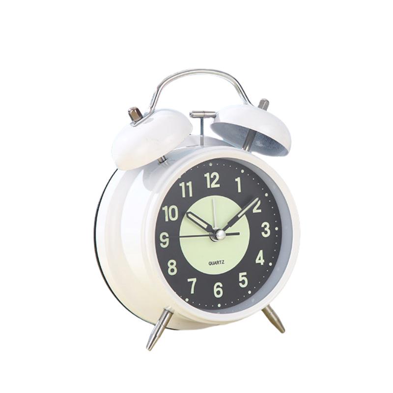 3" 4" Luminous Silent Metal Alarm Clock with Loud Ringtone - Bedside/Desk Use