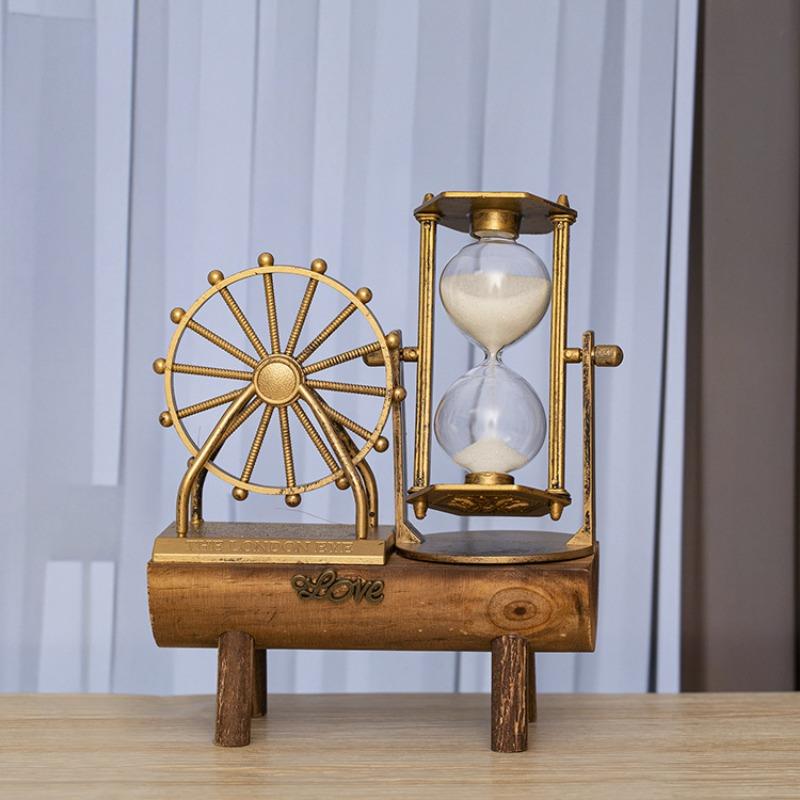 1PC Nostalgic Retro Ferris Wheel Hourglass Office Desktop Decoration Ornament, Birthday Gift and Holiday Gift for Classmates