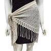 Women's Hollowed Knitted Triangular Scarf Imitation Cashmeres Soft Winter Shawl Wrap Neckerchief Blanket with Fringes
