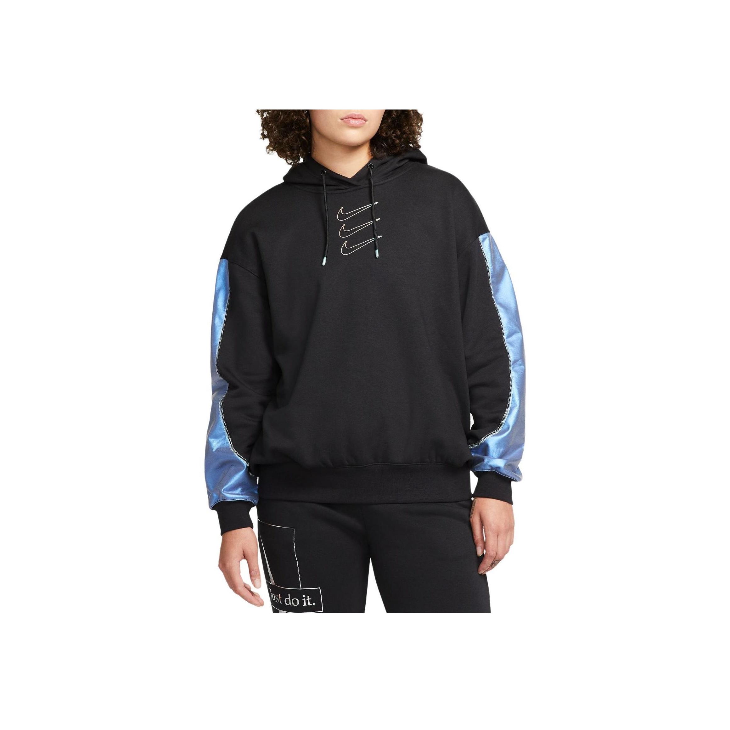 

Nike Свободный теплый свитер с капюшоном, спортивная повседневная толстовка, женская толстовка, черный цвет DD5134-010 XS