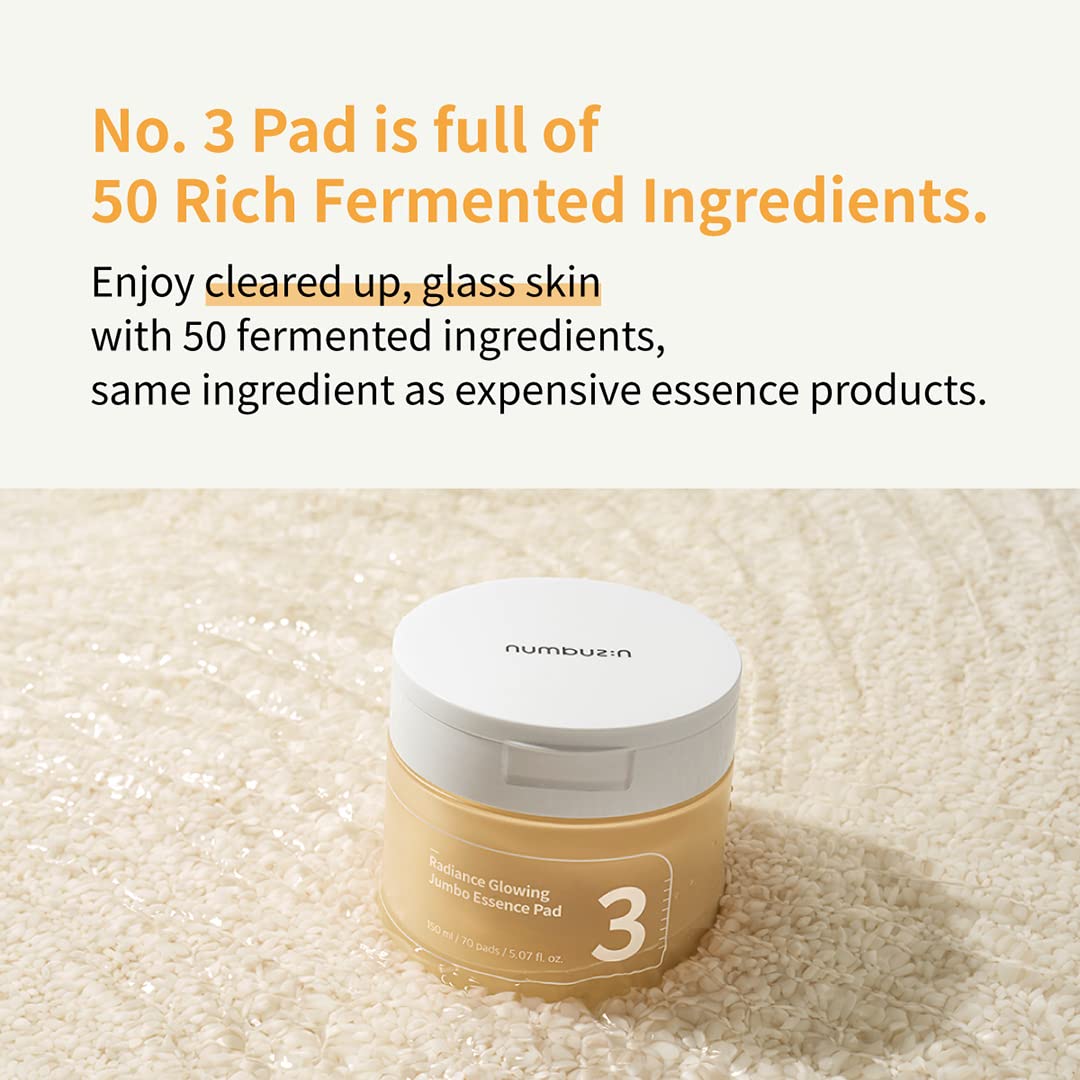 

NUMBUZIN No3 Radiance Glowing Jumbo Essence Pad 70pads AUTHENTIC STORE