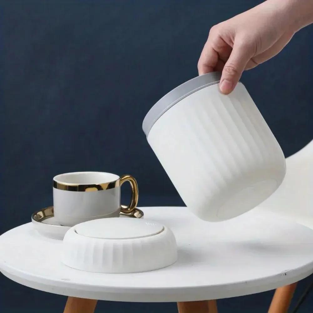 Mini-Mülleimer für den Schreibtisch mit Deckel, Mülleimer, Organizer, Schlafzimmer, Büro, Schreibtisch, Aufbewahrungsbox aus strapazierfähigem Kunststoff, Haushaltsbedarf