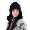 Hat for Women In Autumn and Winter Casual Versatile Tie Dye Wool Hat Outdoor Plus Velvet Thickened Cold Warm Hat Cute Fur Ball Hat