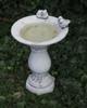 Concrete Bird Waterer On a Column for the Garden
