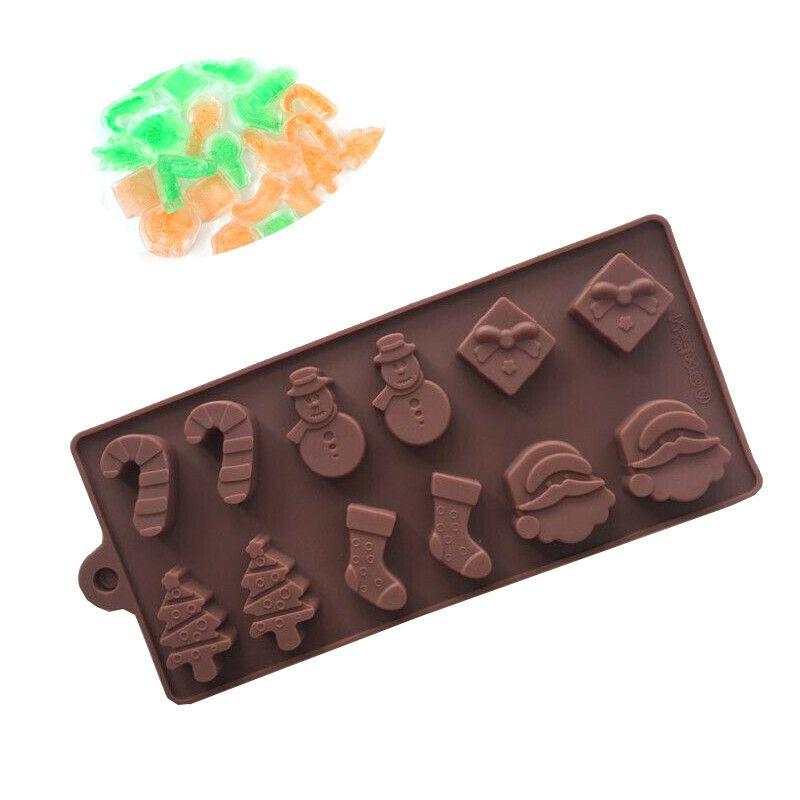 Christmas Santa Chocolate Silicone Mould With Reindeer Santa And Snowman Designs