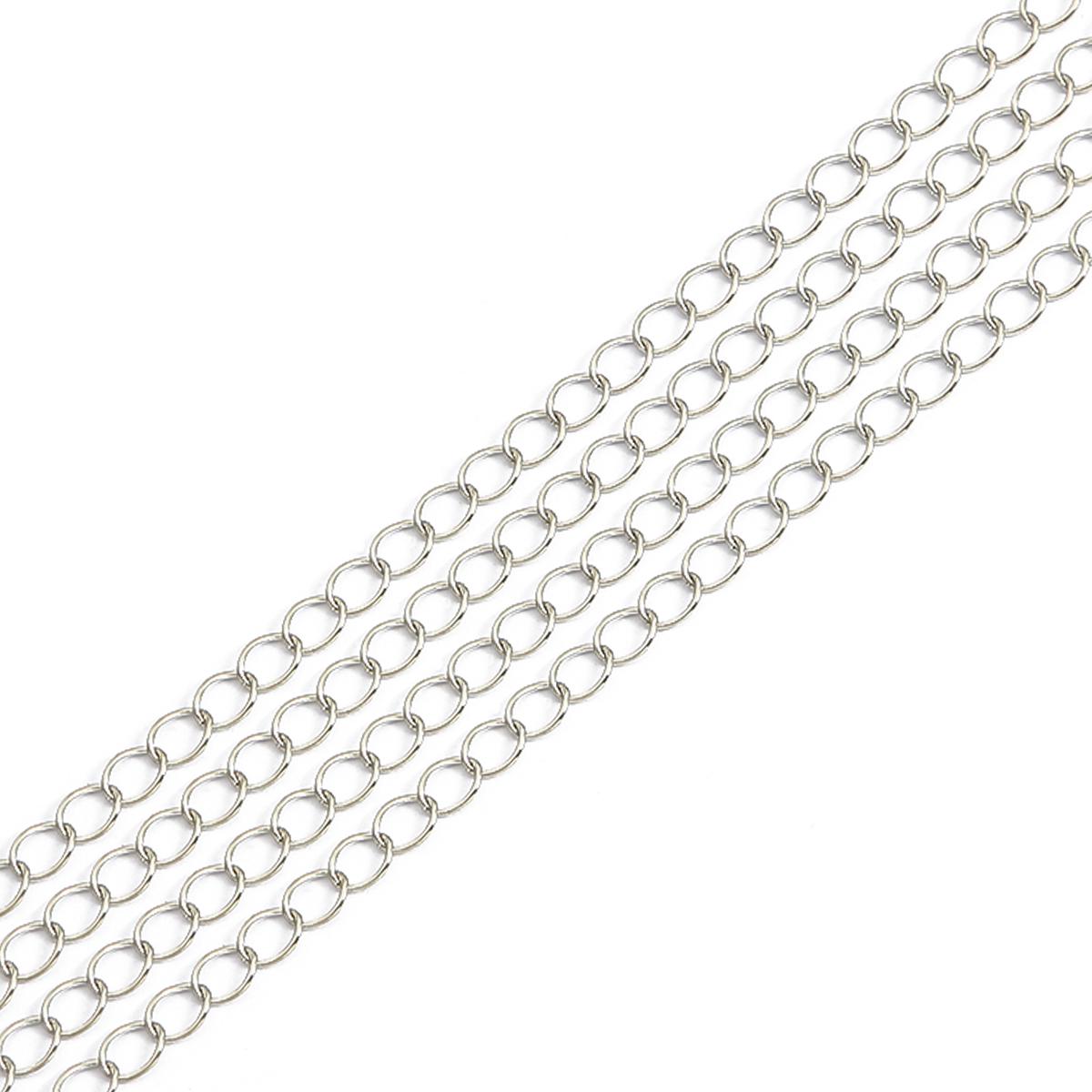 

Длинное кольцо с открытым звеном 5 метров, удлиненная цепочка для ожерелья, удлинительная цепочка с хвостом для изготовления ювелирных изделий, принадлежности 2.5mm металлик серебряный