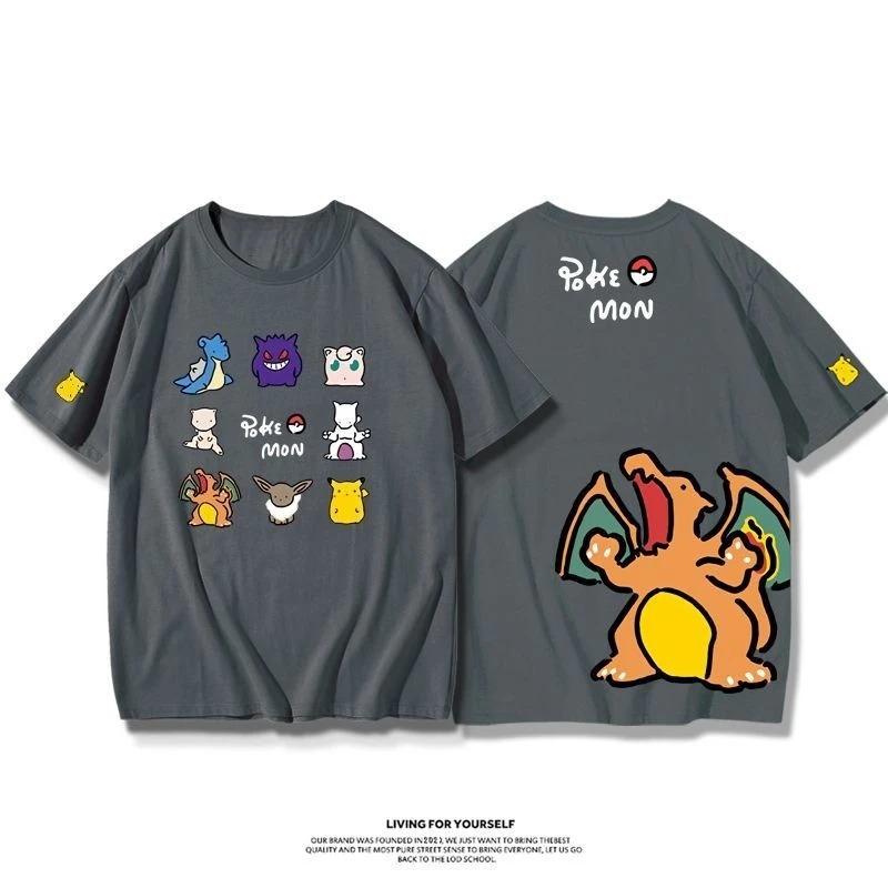 

Pokémon Pokémon Fire-breathing Dragon Super Dream Joint Parent-Child Clothing Summer Trend Short Sleeve Anime Peripheral Top XXXL синій