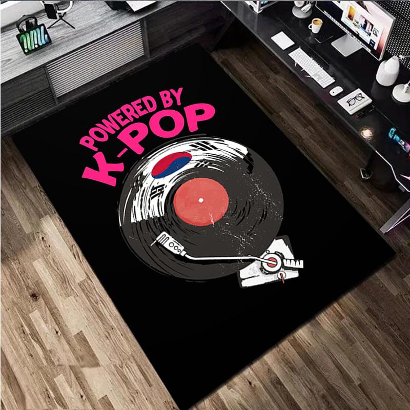 1Pc K Pop Print Rug - Home Decoration Carpet For Living Room Bedroom Flooring Computer Chair Area Rug