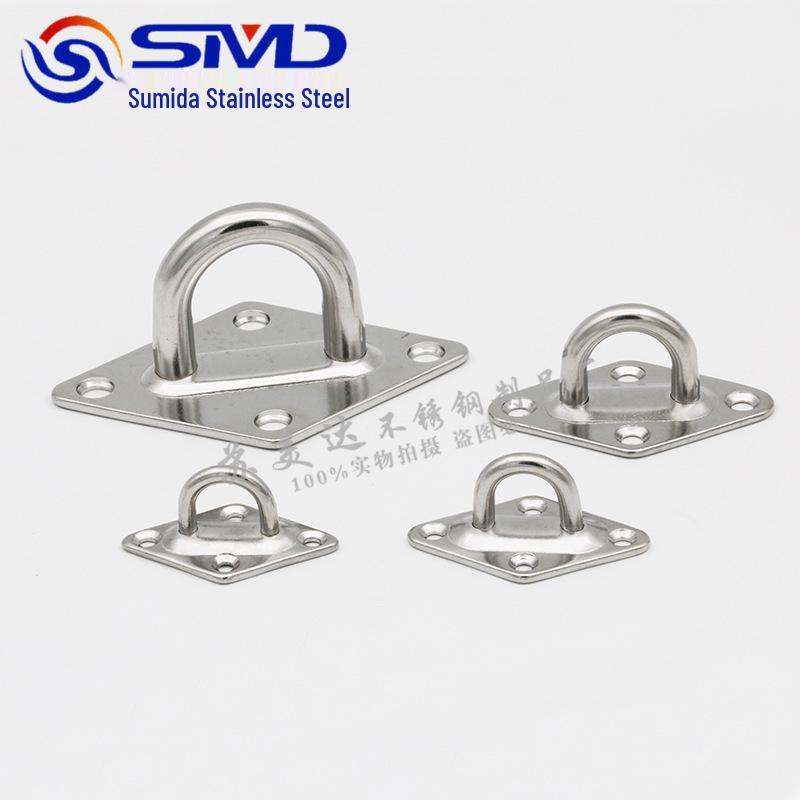 Stainless Steel Diamond Door Latch Eye Plate Cleat Base for Rigging and Yacht Sunshade. 304 Stainless Steel M5