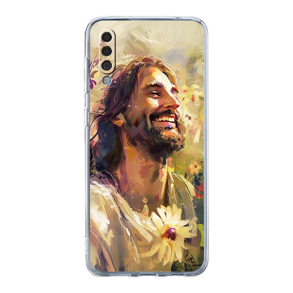 Case For Samsung A16 A14 A12 A22 A32 5G A34 A42 A52 A54 A50 A70 A20E A10S A20S A04S A06 Cover Verse of The Christian Bible Jesus