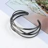Punk Hollow Alloy Bangles for Women Gold Silver Color Cuff Bracelet Open Adjustable 2025 Fashion Jewelry New