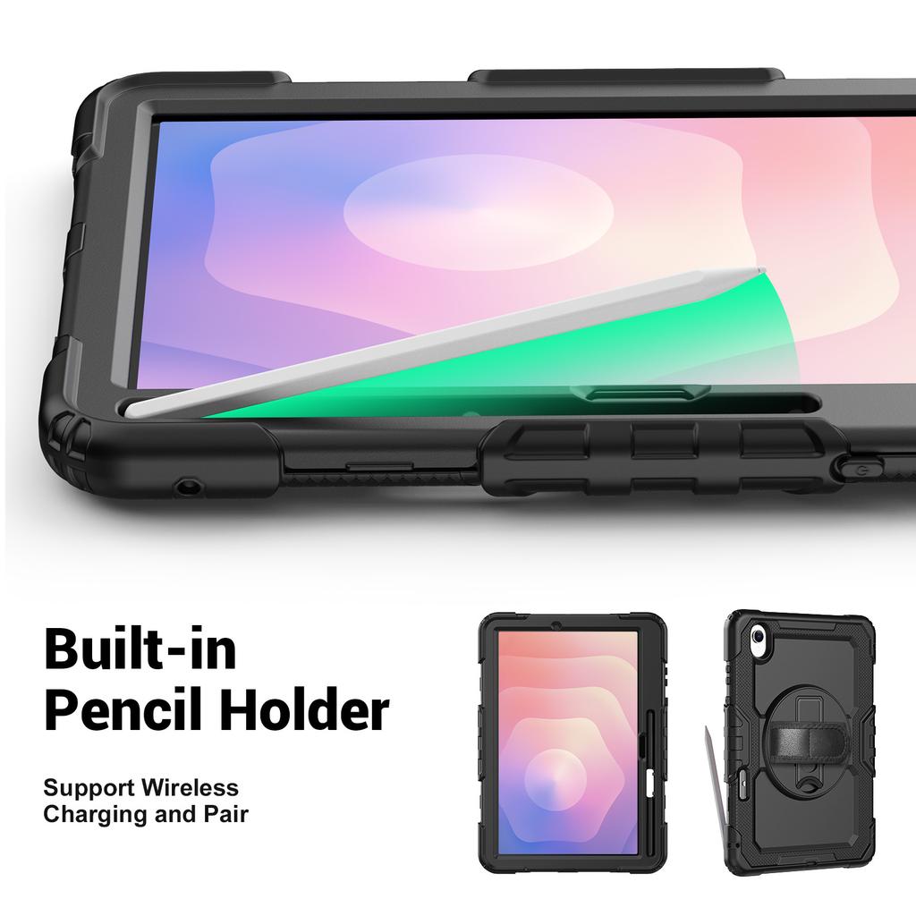 Hybrid Armor Stand Case for Samsung Galaxy Tab S11 2025 11.0 Inch SM-X730 SM-X736 SM-X736B with Screen Protector Rotating Cover