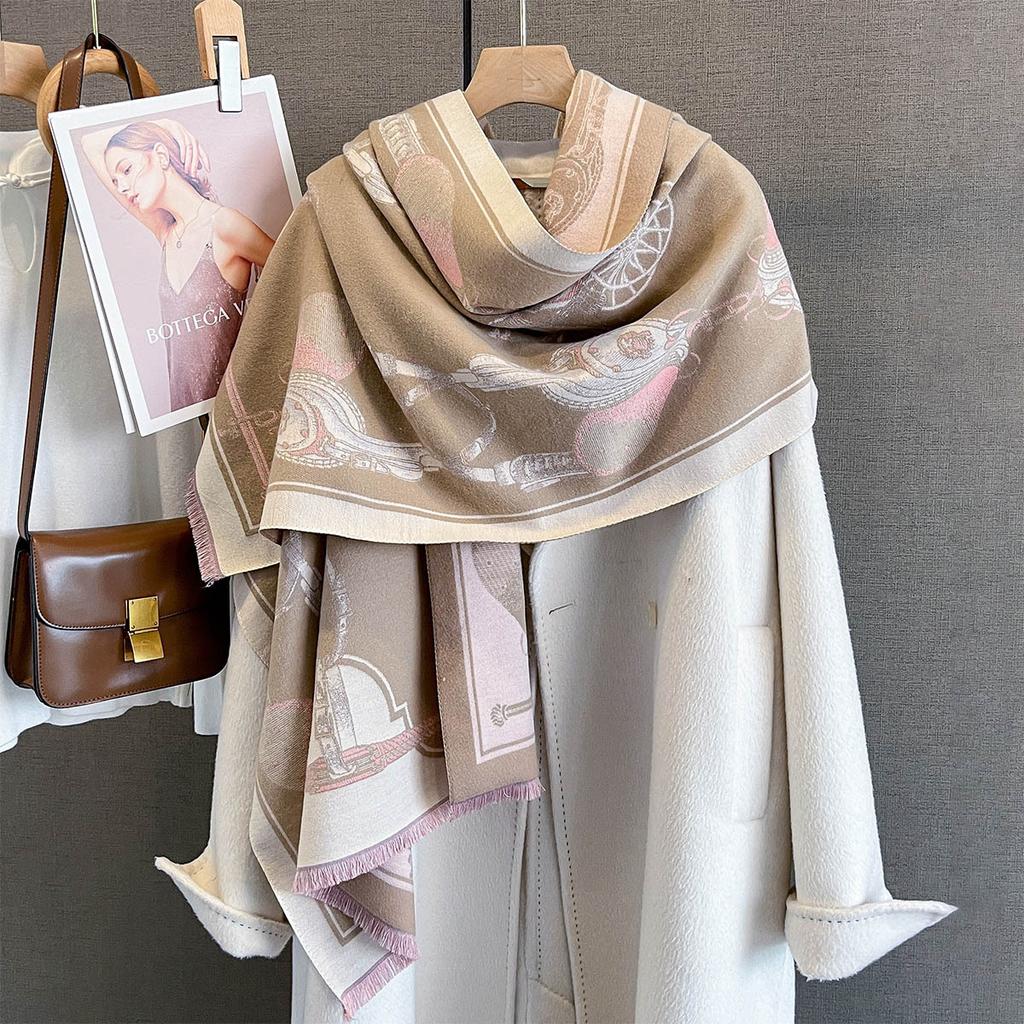 Women Cashmere Scarf Autumn Winter Thick Warm Scarf Luxury Quality Shawl Wrap Fashion Warmth Versatile Blanket Bufanda Echarpe