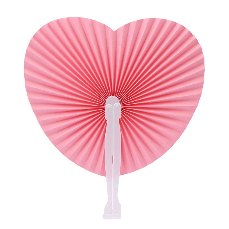 1X Wedding Colorful Heart-Shaped Paper Folding Fan For Birthday Party Souvenirs Anniversary Engagement Baby Baptisms Guest Gifts
