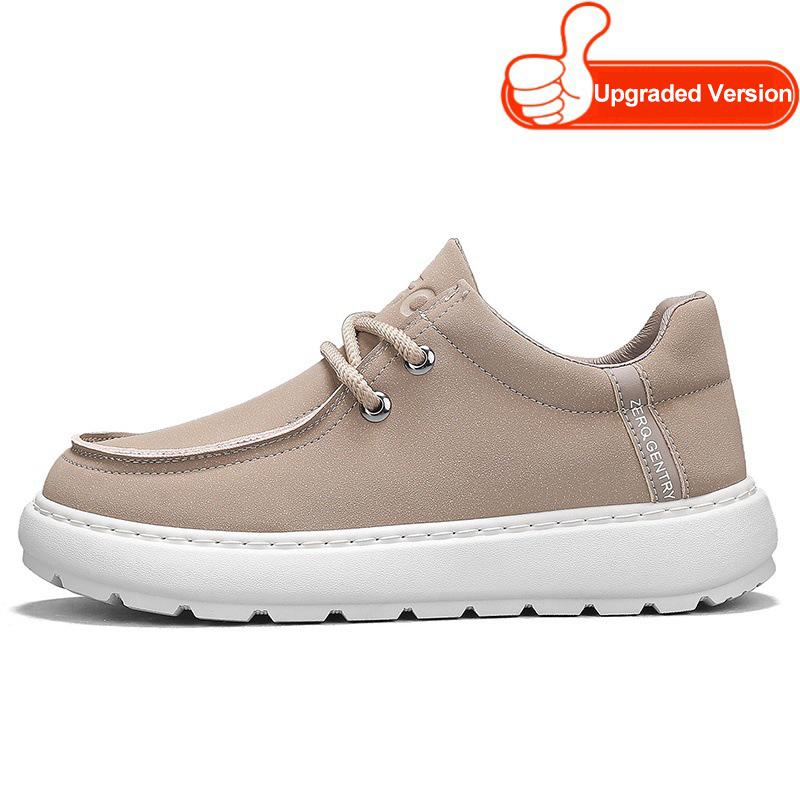Fashion Solid-Color PU Leather Men's Lace-Up Casual Shoe Outdoor Sports Shoe Thick-Soled Anti-Slip Walking Shoes Man Dress Shoes