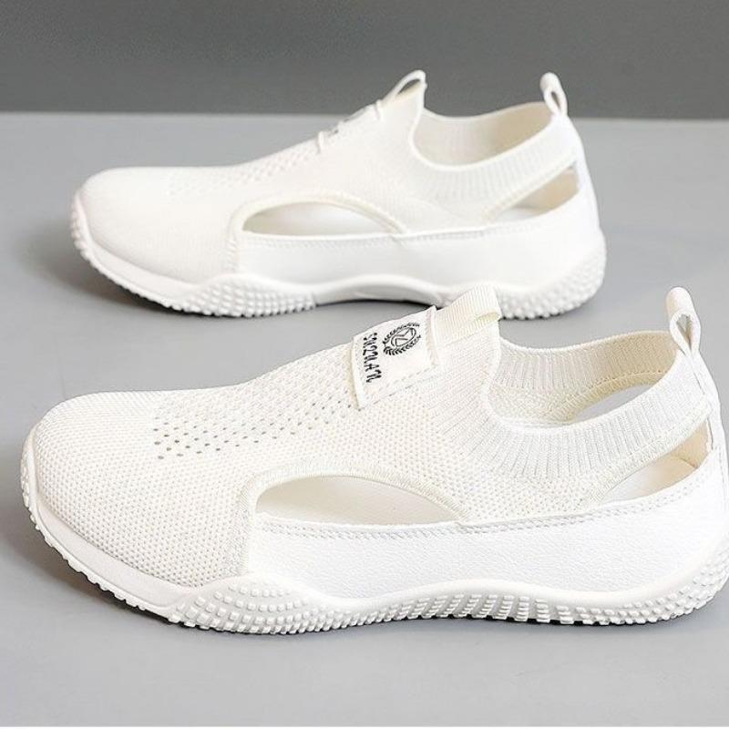 Women's  Knit Cutout Sneakers Breathable Slip-on Lightweight Casual Shoes