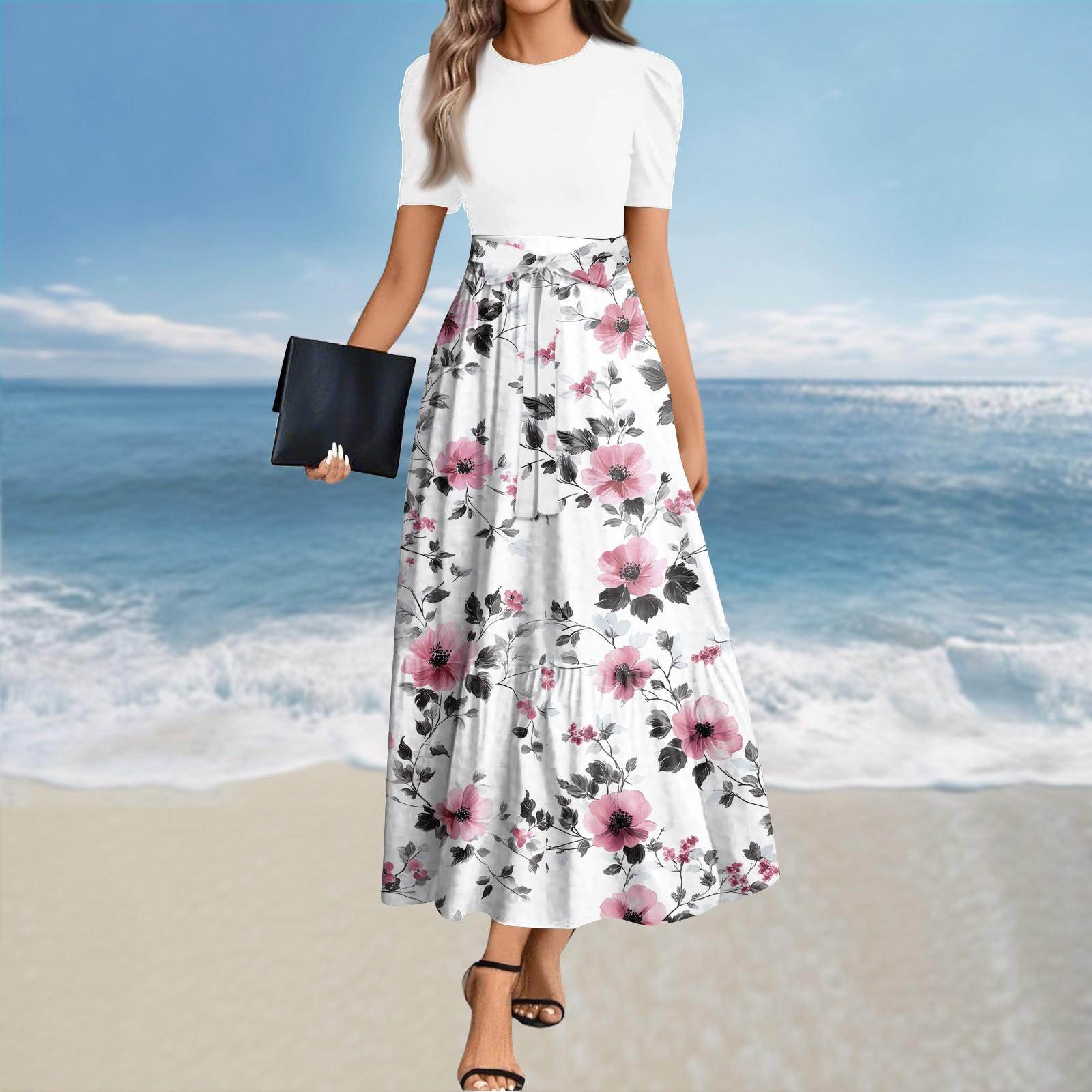 

Женское летнее платье свободного покроя для пляжного отдыха, повседневное платье-жилет с глубоким V-образным вырезом, элегантное платье-рубашка XL белый