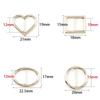 10pcs Buckle Heart Square Oval Round Ribbon Slider Ribbon Buckles for DIY Craft Silver 5 Shape