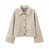 Fashion Style 2024 Autumn New Arrival Women's Casual Simple Fashion Loose Collar Felt Short Coat 1228436