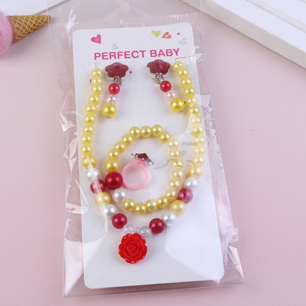 5 Pcs Children's Necklace Bracelet Set Necklace Girl Baby Accessories Children's Necklace Children's Accessories
