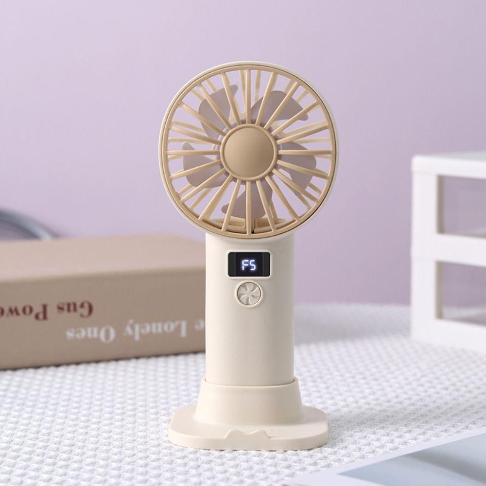 Compact Digital Display Fan Stable Base Portable Desktop Fan USB Rechargeable Fan  Summer Use