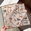 Summer New Horse Pattern Mulberry Silk European and American Style Retro Small Square Scarf Commuter Decoration Silk Scarf Stewardess Scarf