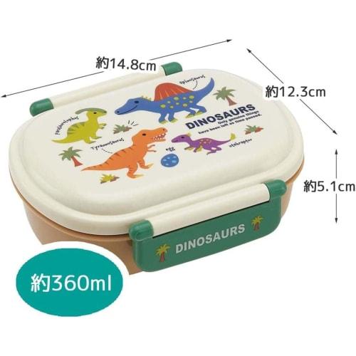 Skater Children's Lunch Box, 360ml Capacity, Fluffy Lid, Made in Japan, Single Tier, Dishwasher and Microwave Safe, Dinosaur Picture Book, Dinosaur De