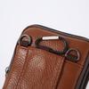 New Cowhide Leather Messenger Bag Multi-Pockets Small Mobile Phone Pouch Solid Color Chest Bag Male