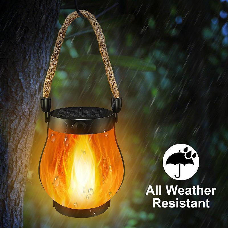 Second Gen USB-Rechargeable Solar Flame Lantern for Garden & Camping