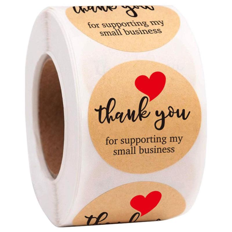 500 Kraft Paper Thank You Sealing Stickers for Handmade Dessert and Cake Gifts