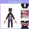 Siren Head Kid Black Cat Jumpsuit Cosplay Costume Bodysuit Halloween Party