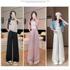 New Chinese Wide-leg Pants for Women In Summer New High-waisted Slimming Casual Acetic Acid Floor-mopping Ice Silk Chinese Style