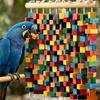 Hookbill Chewing Accessory Natural Wooden Bird Stand Featuring Various Colored Factors And Cables For Medium Large Hookbills
