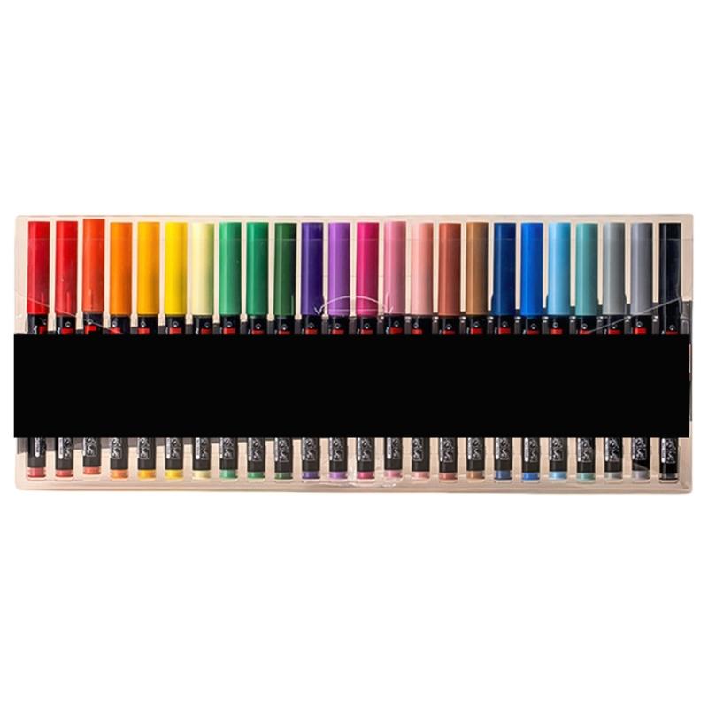 Liquid Acrylic Marker 12/24/36/48 Color Acrylic Paint Pen Brush Tip for Painting on Paper Wood Glass Fabric Metal Stone