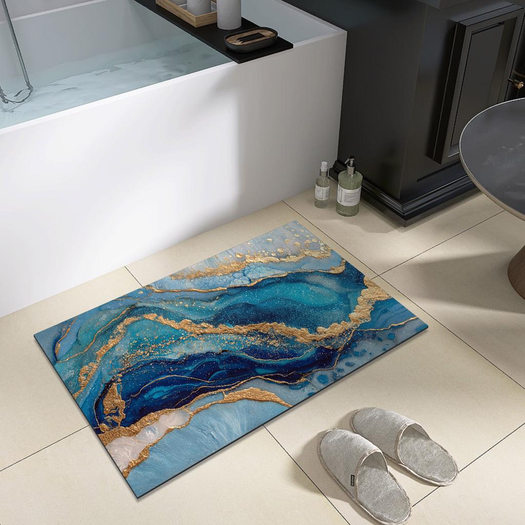 Diatomite Bathroom Shower Bath Mats Foot Mat Quick Dry Non-slip Toilet Carpet Rug Doormat Washable