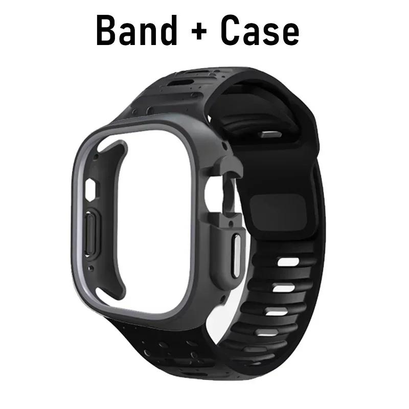TPU-Hülle+Silikonarmband für Apple Watch Band Ultra 49mm Sportband für iwatch Serie 10 9 8 7 6 5 46mm 45mm 44mm 41mm 40mm 42mm