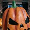 Clear Vision Pumpkin Mask Halloween Mask Latex Full Head with Realistic Texture Scary Cosplay Prop Comfortable for Party Night Breathable Eye Mouth