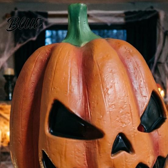 Clear Vision Pumpkin Mask Halloween Mask Latex Full Head with Realistic Texture Scary Cosplay Prop Comfortable for Party Night Breathable Eye Mouth