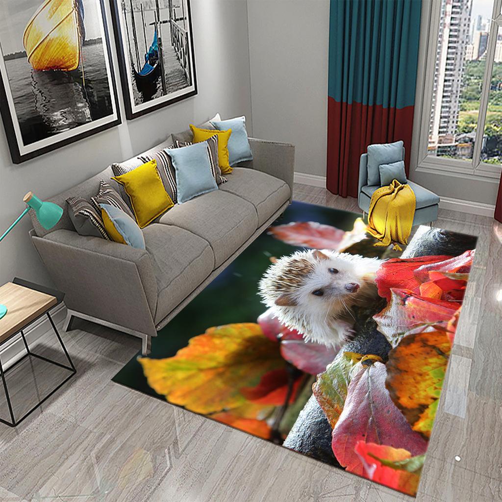 3D Hedgehog Carpet Cute Animal Rugs for Living Room Bedroom Floor Area Decor Mats Bathroom Toilet Door Entrance Non-slip Carpet