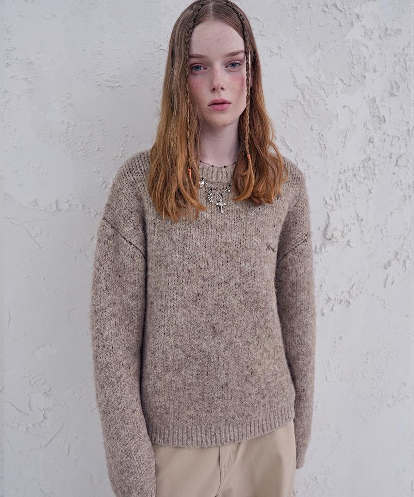 AVANDRESS Heather Brush Round Knit_4Colors