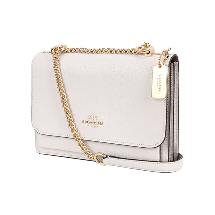 New COACH Klare Grain Leather Trunk Bag, Shoulder Bag, Crossbody Bag Medium Women's Chalk White 91174-IMCHK