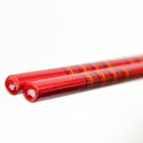 Manyo Genroku Chopsticks, Red, 33cm