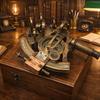 Messing Sextant Kompas met Houten Doos Nautisch Maritiem Navigatie-instrument Handgemaakt Zeeman