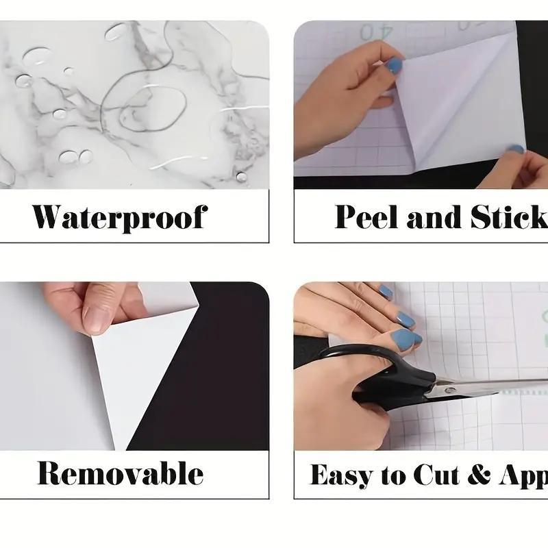 Marble Effect Vinyl Wallpaper - Self-Adhesive, Removable, Glossy Finish, Texturizing Pattern, Random Match, Peel and Stick Count