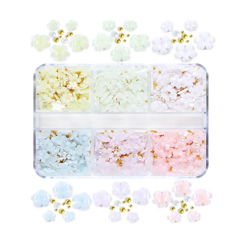 

3D Nail Flowers with Pearls Caviar Beads for Acrylic Nails Mixed DIY Jewelry Nail Design Accessories Flower Nail Charms 1